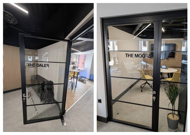 An image of the Dales and Moors door signage.